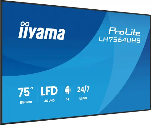 Iiyama LH7564UHS-B1AG àÉcran d'affichage dynamique àÉcran plat de signalisation numérique 190,5 cm (75_3