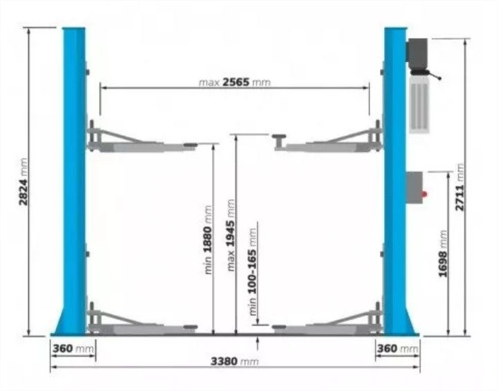 Pont élévateur électro-hydraulique 2 colonnes 4 tonnes 380 volts_3