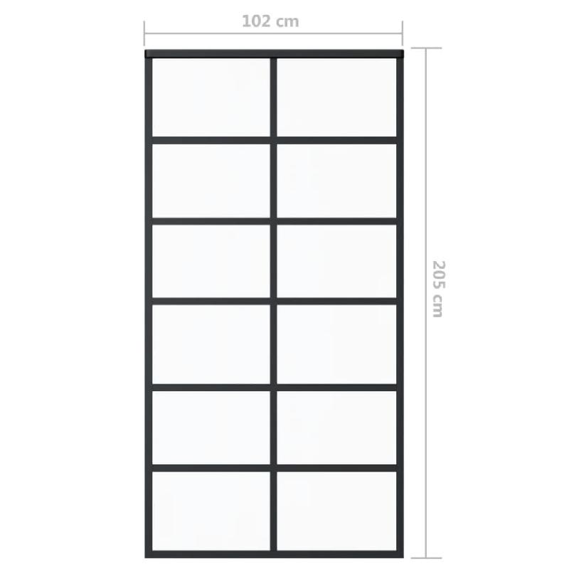 Vidaxl porte coulissante verre esg et aluminium 102x205 cm noir 151019_3