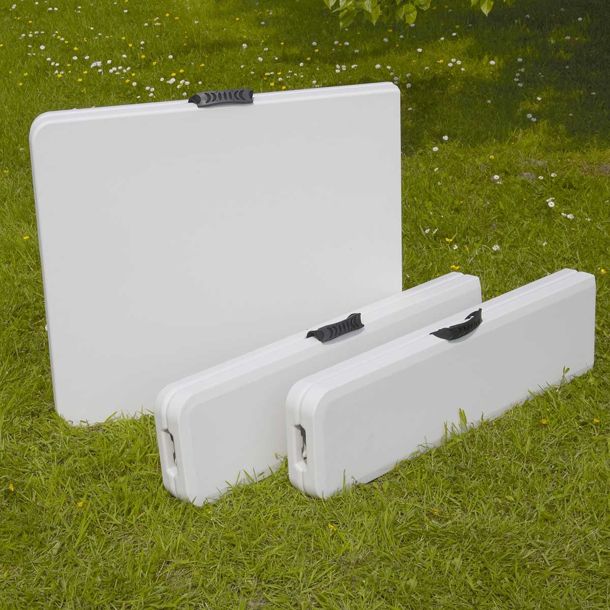 Tables et bancs pliants 180 cm - Lot de 10 ensembles brasserie en PEHD avec structure acier - Usage intérieur/extérieur_3