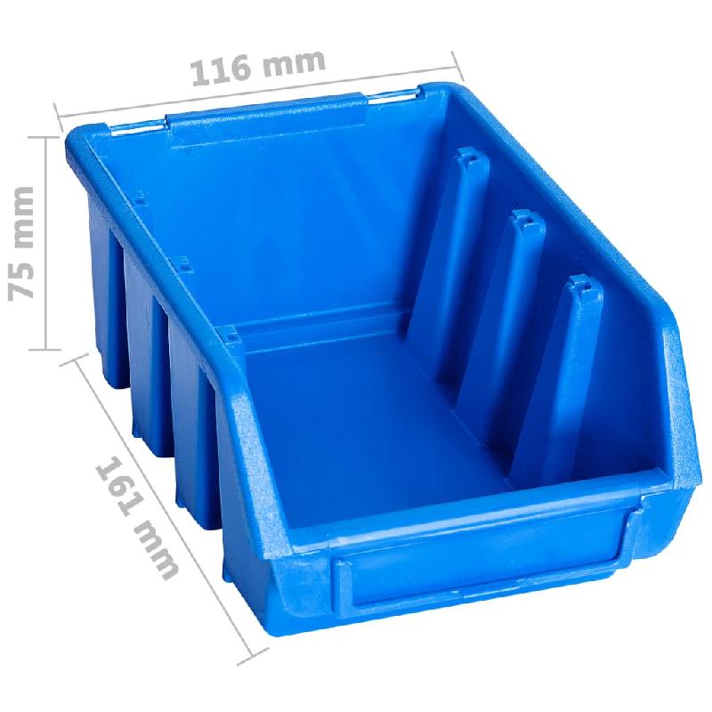 Vidaxl bacs de rangement empilables 20 pcs bleu plastique 146284_3