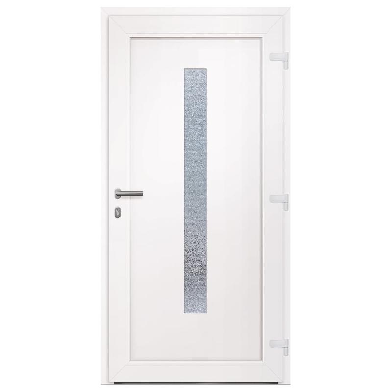 Vidaxl porte d'entrée blanc 108x200 cm pvc 3157082_3
