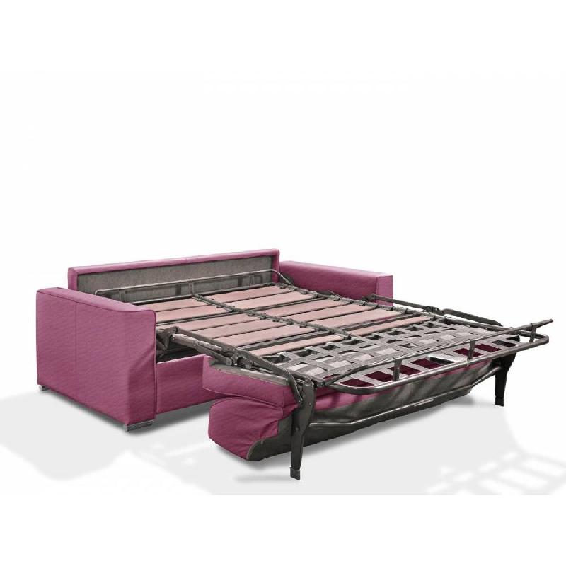 Canapé convertible 2-3 places Excellence - Sommier à lattes - Matelas Memory 18 cm inclus - Tweed rose - 120 cm_3