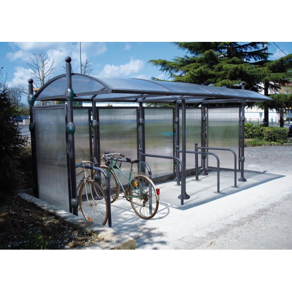 Abri vélo semi-ouvert deco / structure en aluminium / bardage en polycarbonate / pour 6 vélos_3