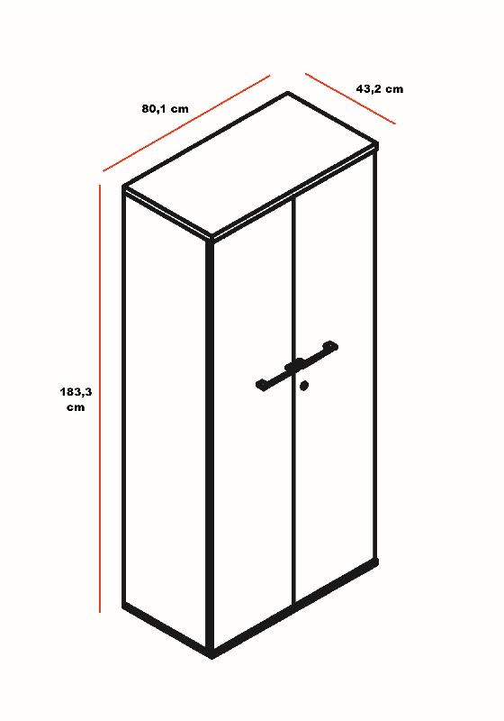 Grande armoire de rangement - MDD - Blanc, Sans socle de finition_3