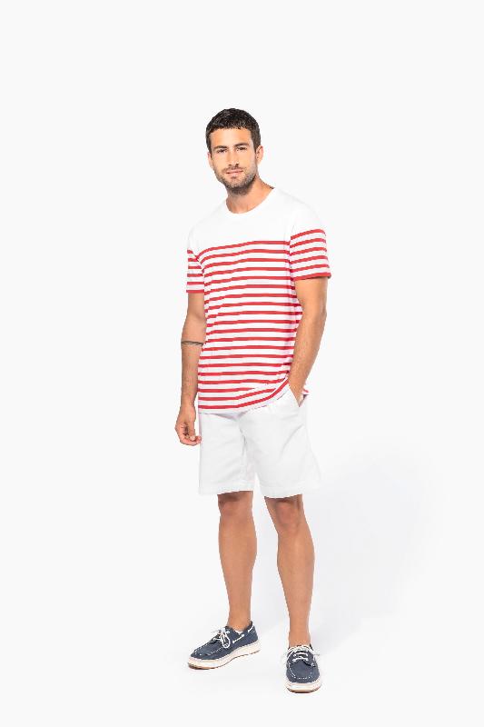 T-shirt marin col rond bio homme - Kariban - Réf : K3033 - 100% coton biologique, rayures tricotées, personnalisable_3