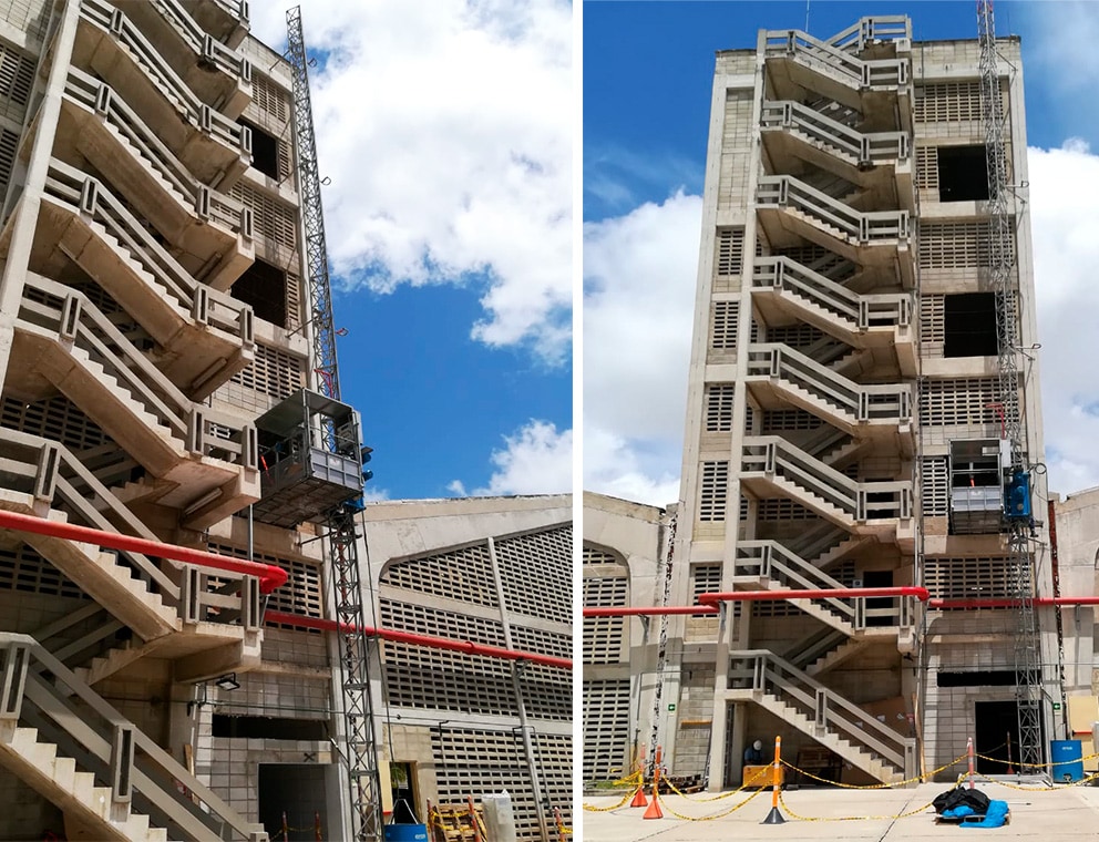 Monte-matériaux avec personnel accompagnant pour plaques de plâtre  - PT 1000_3