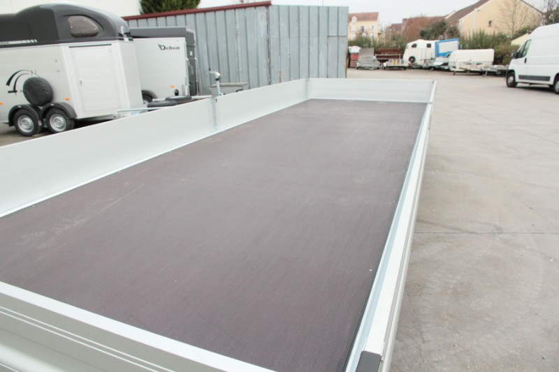 Remorque plateau Humbaur HN 256221 GR - 2 essieux, roues surbaissées, ridelles alu_3