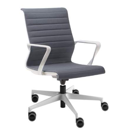 Fauteuil pour salle de réunion/conférence - DYNAMICA : design élégant, piètement plat 4 branches sur patins_3