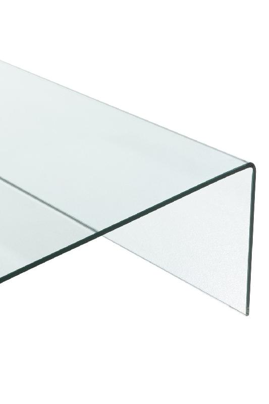 Table basse carrée Mainty en verre trempé transparent - design moderne - 100x100x37 cm - capacité 50 kg_3