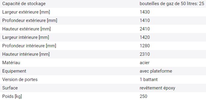 256858w - Local pour bouteilles de gaz GSN 1.15 - acier robuste, parois grillagées, stockage de 25 bouteilles de 50L_3