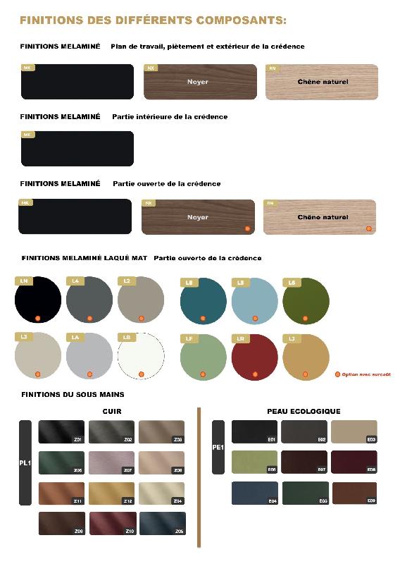 Bureau de direction Sile avec sous-mains - Bralco - 208, Droite_3