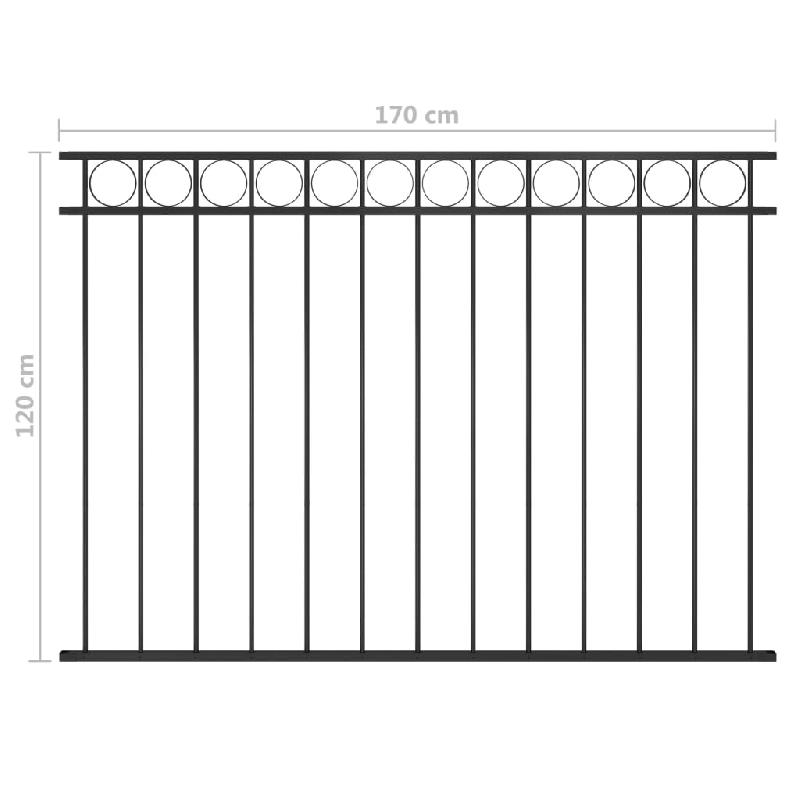 Vidaxl panneau de clôture acier 1,7x1,2 m noir 146318_3