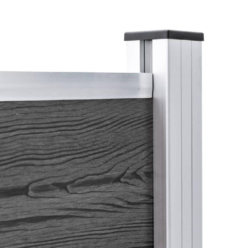 Vidaxl panneau de clôture wpc 175x105 cm noir 148976_3