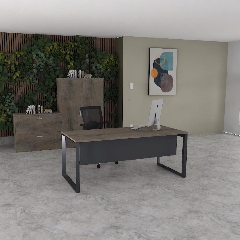 Bureau droit individuel Star - Mobel Linea - 180, Anthracite, Oui, Chêne grisé_0