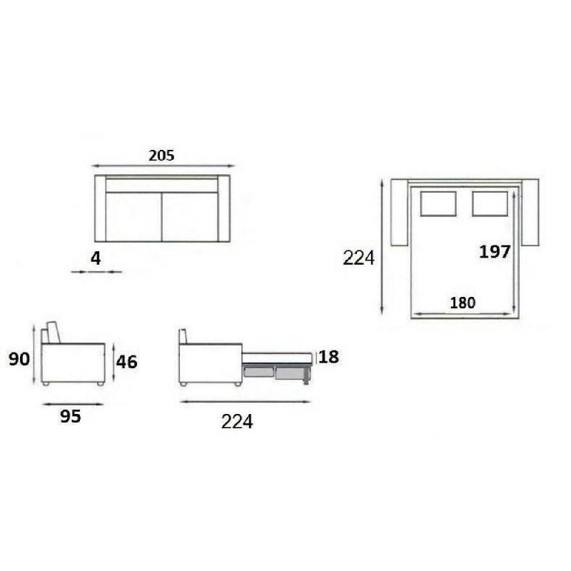 Canapé-lit DENSO XXL 4-5 places - Convertible Express avec lattes - Couchage 180x197 cm - Matelas 18 cm - Microfibre taupe_3