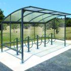 Abri Sienne - Abri vélos simple et double en acier galvanisé et polycarbonate alvéolaire_3