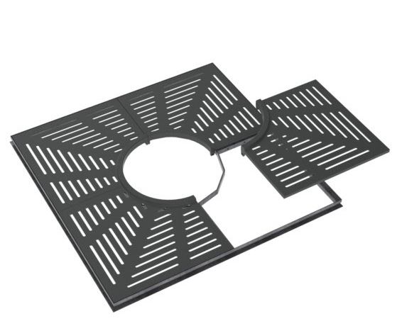 Grille d'arbre en fonte ductile FGS 500 - AMBROSINE - Série lourde - 1800x1800 mm - Cadre acier 2 parties_3