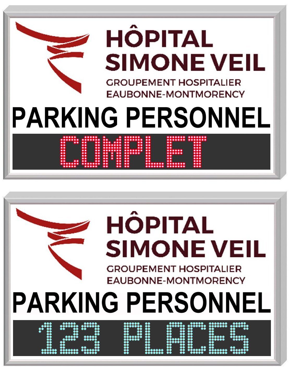 Panneau lumineux pour parking - affichage de cadence de production et places disponibles - chiffres de 10 cm_3