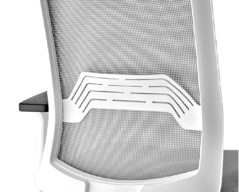 Siège de bureau Wi-Max finition blanc avec dossier résille de couleur - SOKOA - Noir, Bleu, Oui, Non, Oui_3