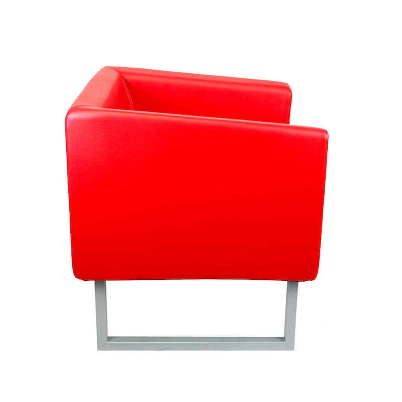 Fauteuil visiteur carré d'occasion - cuir - accoudoirs réglables - assise et dossier garnis_3