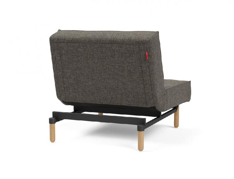 Innovation Living - Fauteuil-lit convertible Splitback Stem 90x115 cm - Pieds obus chêne naturel - Tissu Flashtex Dark Grey_3