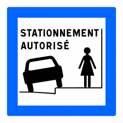 Panneau services - Stationnement autorisé sur trottoir CE50N - WP Signalisation_3