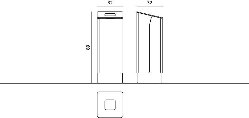 003234 - Lido - Komserwis - Poubelle publique 40L - Hauteur 89 cm, Largeur 32 cm_3