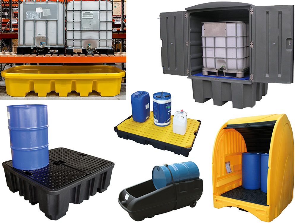 Bac de rétention en polyéthylène pour 4 fûts de 220L - rétention 250L - référence BRPN 4F-250_3