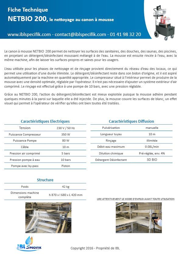 Système de pulvérisation de mousse pour hygiène professionnelle