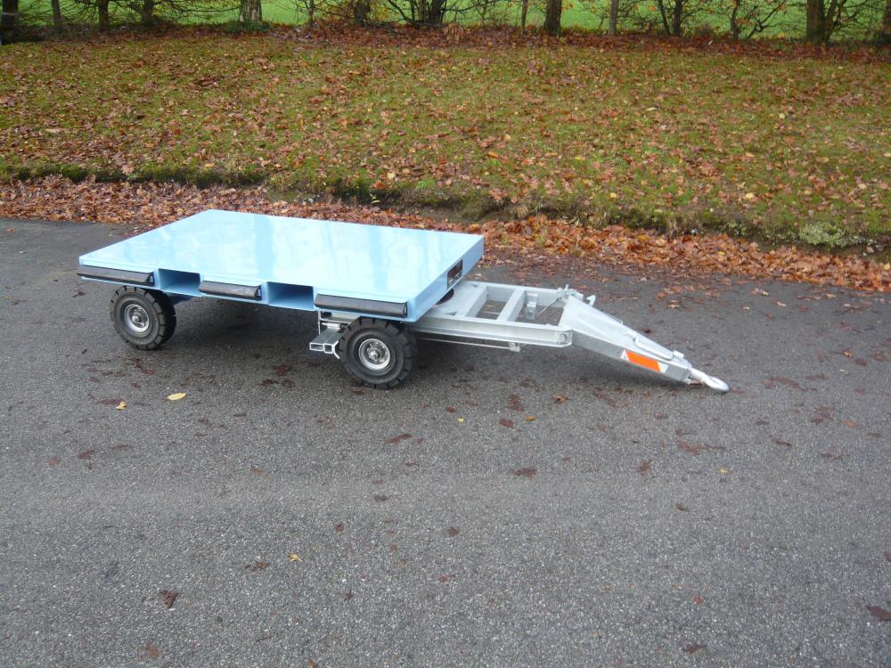 Remorque industrielle avec essieu directeur sur couronne à bille - Capacité plateau 1 tonne - MILOCO: 2152_3