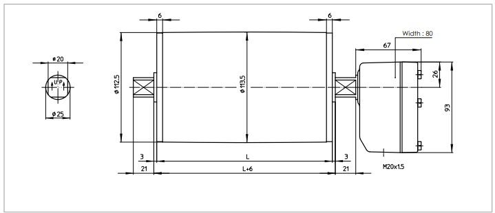 TM 113 - Tambours moteurs Powertrans - étanchéité IP66/IP68 - vitesse 0.008 m/s à 4.4 m/s_3