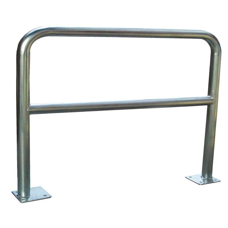 Barrière acier galvanisé Ø 40 mm à platine - finition grise, longueur 1 000 à 2 000 mm - 2000 / Oui_3
