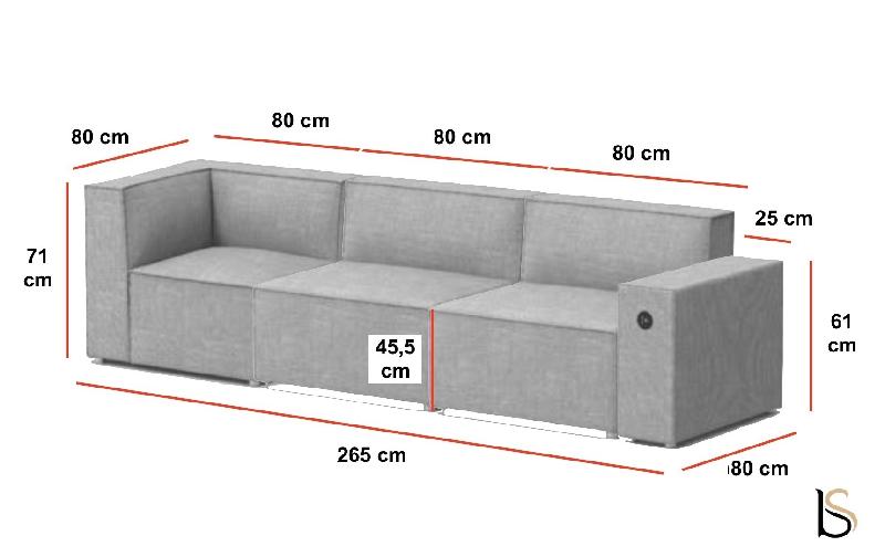 Canapé d'accueil Planer - Mobel Linea - 3 places, Anthracite , Droite_3