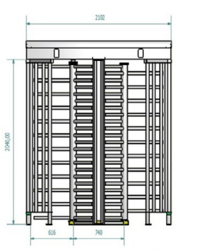Tourniquet tambour rotatif pour chantiers, usines, entrepôts, universités, aéroports et parcs de loisirs - MOB MTA3_3
