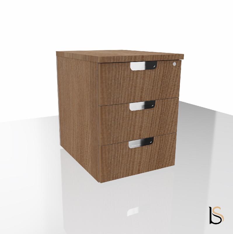 Caisson mobile TAK - Mobel Linea - Acacia foncé, 3 tiroirs_4