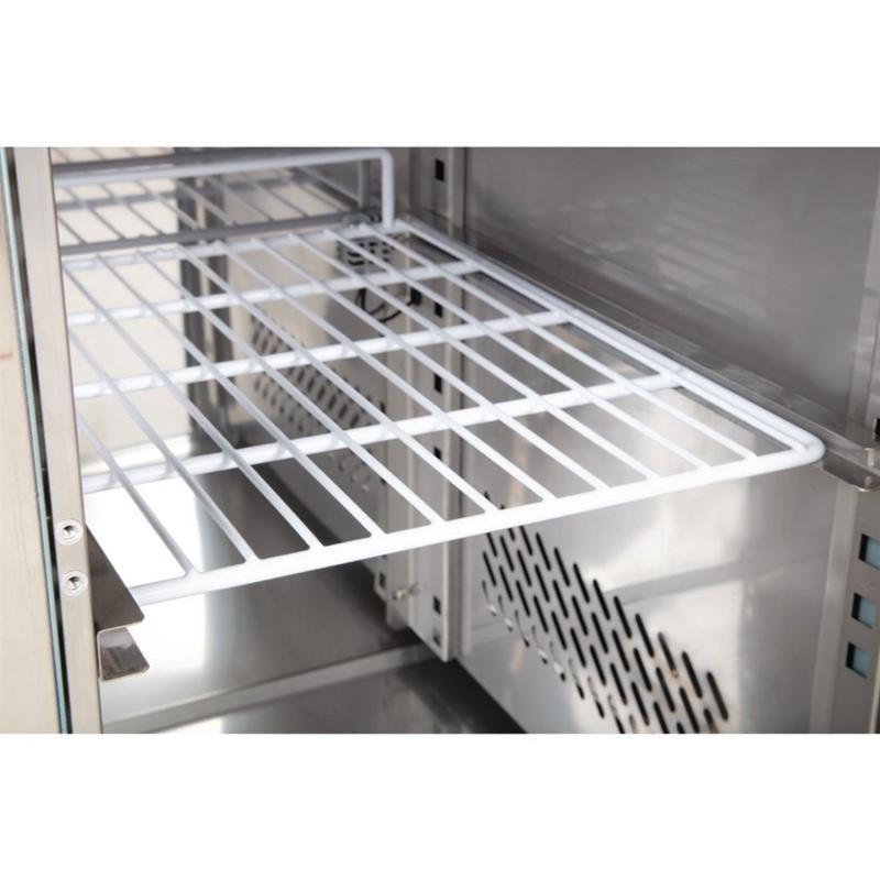 Comptoir de préparation réfrigéré GN avec pare-haleine Série U - 4 portes | Polar - CT395_3