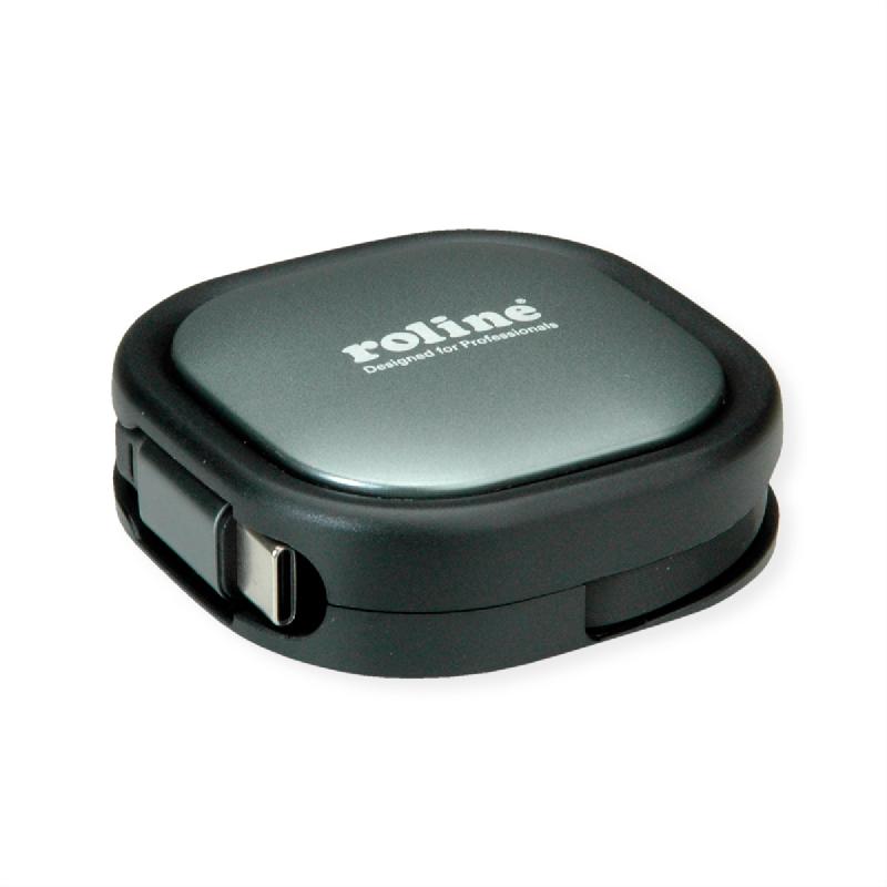 ROLINE Câble rétractable USB 2.0, 60W, C-C, M/M, noir, 1,2 m_3