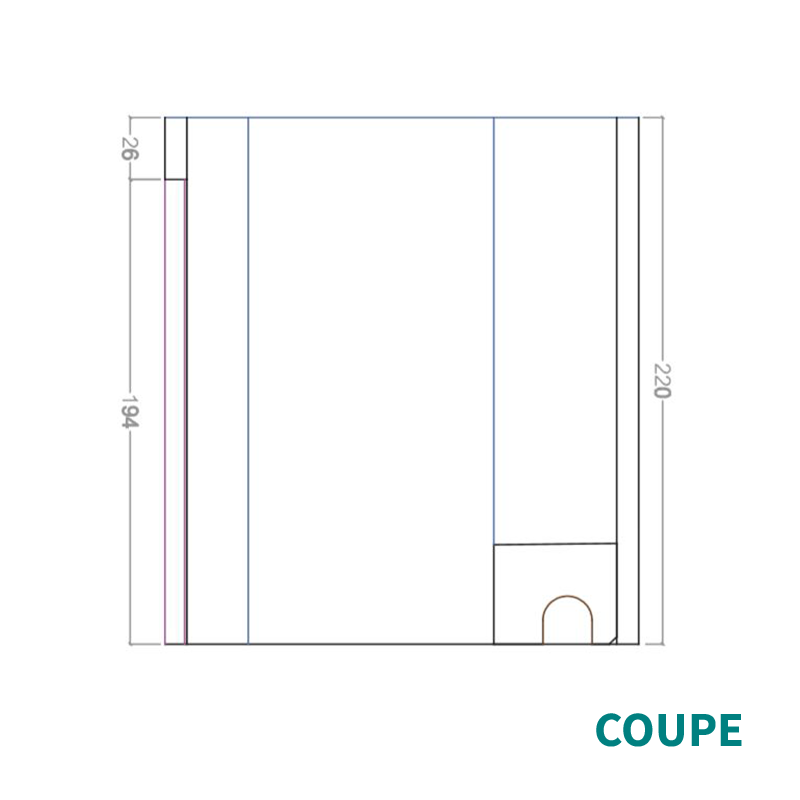 KIT CABINE HAMMAM À CARRELER RIAD 6 - 218X218 - 6 PLACES_3