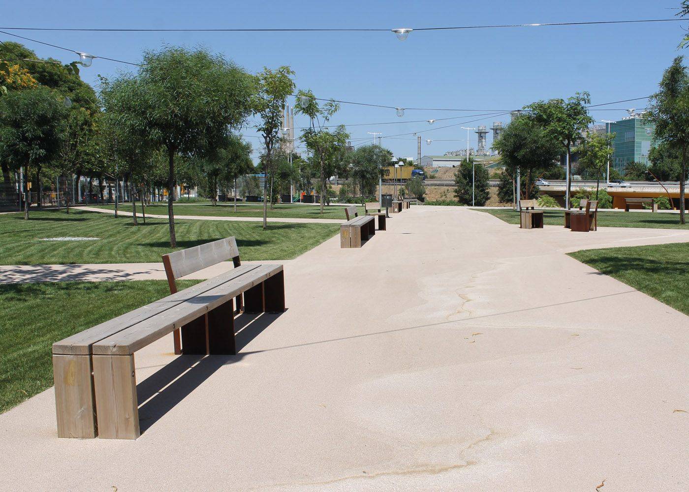 Banc public Gavarres UM311RD - acier Corten 8mm et lattes en bois traité classe IV_3