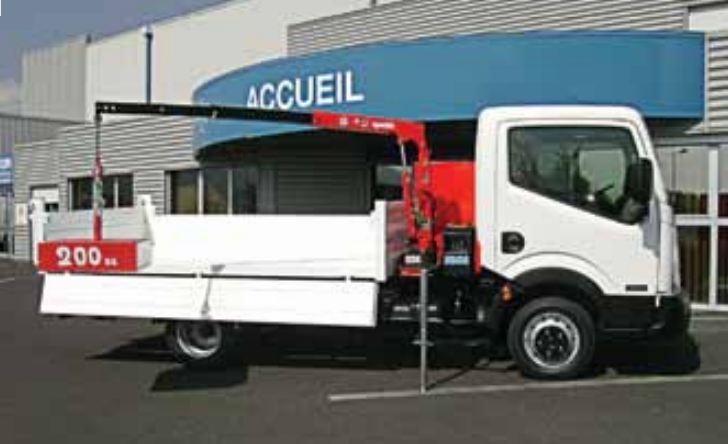 Grue auxiliaire avec une rallonge hydraulique et une manuelle