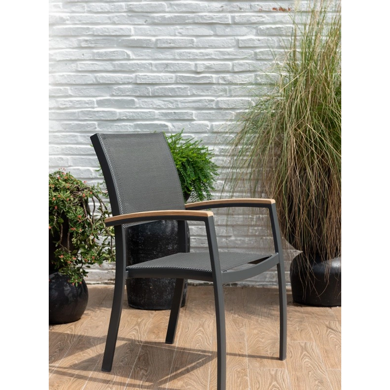 Fauteuil de jardin fixe essence 61,5x58x92,3cm – MTF – aluminium et teck – 2nab3128_3