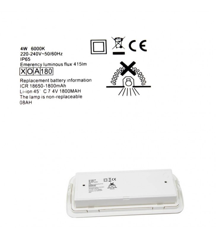 Éclairage de secours - BAES LED 4W - lumière permanente et non-permanente - IP65 - réf BAESIP65_3