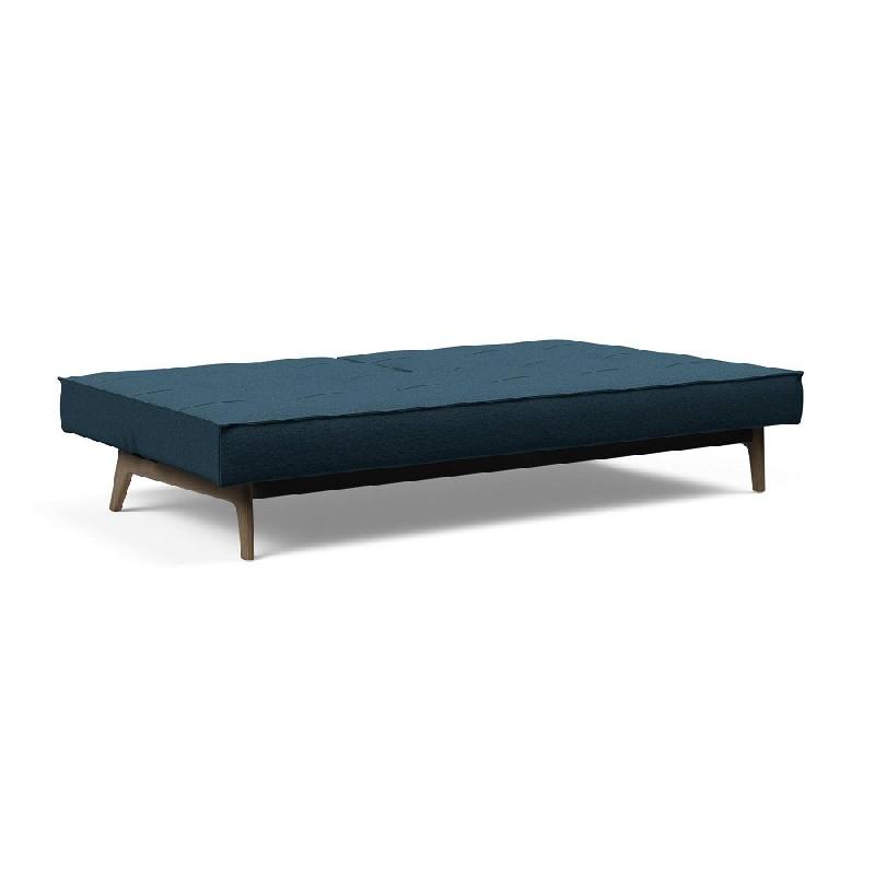 Innovation Living - Canapé convertible Splitback EIK 115x200 cm - Chêne fumé - Tissu Argus Navy Blue_3