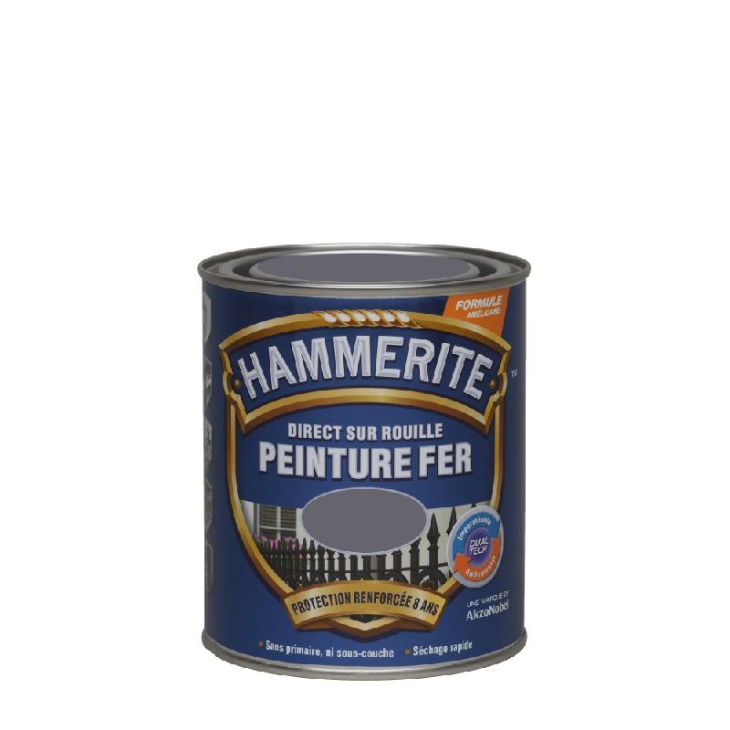Peinture fer extérieur direct sur rouille - HAMMERITE anthracite brillant 0.75 L - technologie Dualtech, finition durable RAL 7016_3
