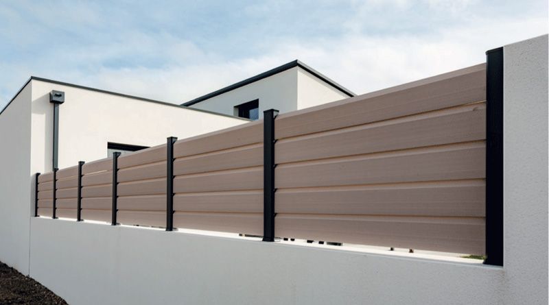 Clôture robuste en aluminium gris 7016