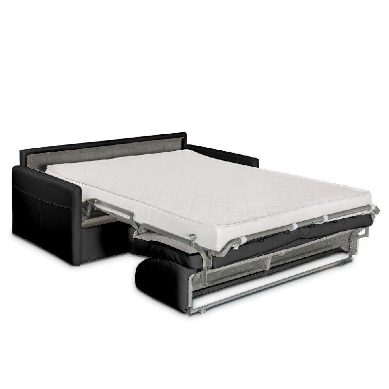 Canapé lit CUBE - Convertible express 140x197 cm - Matelas 16 cm mousse polyuréthane - Revêtement noir_3