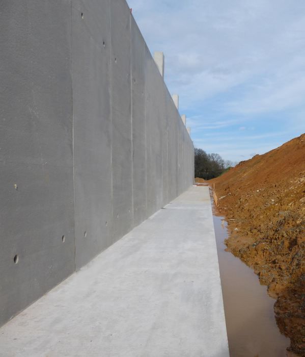 Mur de soutènement en béton adapté aux projets de construction