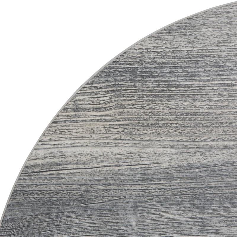 Plateau de table rond pré-percé en mélamine gris 600 mm | Bolero - FT292_3