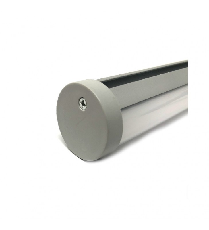 Profilé aluminium rond 2m avec diffuseur opale - Référence PROFALROD_3